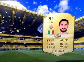 Imagen de la carta de Astori en el FIFA. FIFA