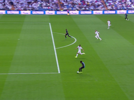 La contre-attaque éclair de Bruges qui douche le Real Madrid. Captura/Movistar+