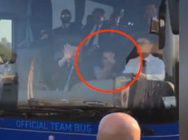 Sarri gave Juventus fans the middle finger in April 2018- Captura/DirectTVSports