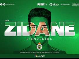 Luca Zidane rejoint le Racing Santander sous forme de prêt. Twitter/racingclub
