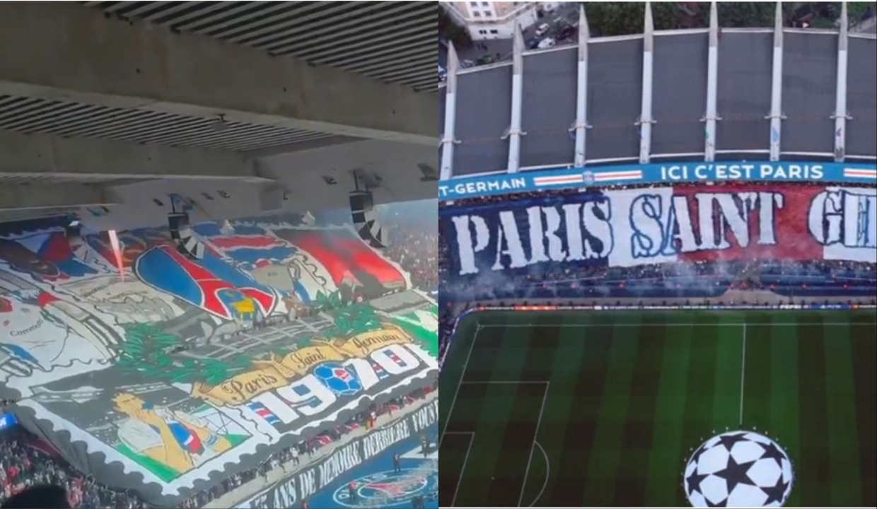 L'impressionante coreografia dei tifosi del PSG prima della semifinale