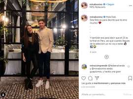 Valverde verá seu primeiro filho nascer nos próximos meses. Instagram/MinaBonino