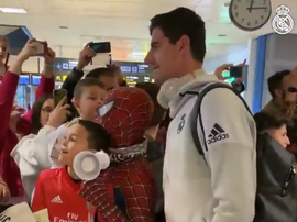Courtois and Spiderman. Screenshot/realmadrid