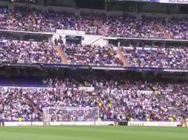 Le Bernabéu, presque aussi plein pour Hazard que pour Cristiano. Capture/RealMadridTV