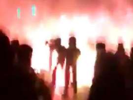 La policía consiguió disolver el tumulto. Captura/SC_ESPN