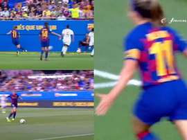 El Barcelona se adelantó pronto ante el Tacón. Captura/Footters