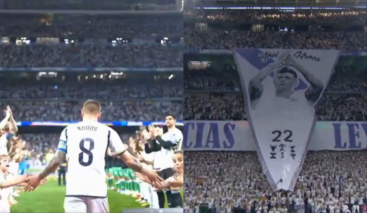 El Bernabéu se rindió a su eterna leyenda: pasillo y tifo a Kroos