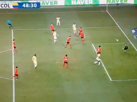 Son premier but avec la Colombie. Capture/GolCaracol