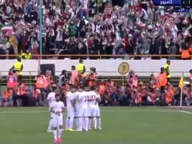 Il 'Messi iraniano' ha firmato una tripletta nella goleada rifilata alla Cambogia. Captura/CityTV