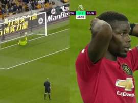 Pogba échoue sur penalty et manque le but de la victoire. Captura/DAZN