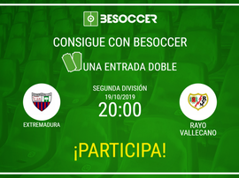 Consigue una entrada doble para el Extremadura-Rayo. BeSoccer