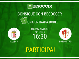 Consigue una entrada doble para el Illueca-Barbastro. BeSoccer