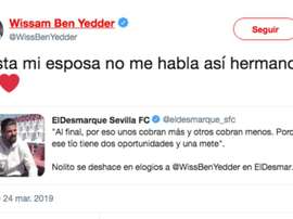 Ben Yedder est content du message de Nolito. Twitter