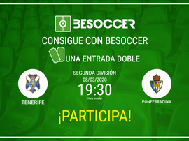 Consigue una entrada doble para el Tenerife-Ponferradina. BeSoccer