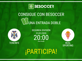 Consigue una entrada doble para el Tenerife-Sporting. BeSoccer