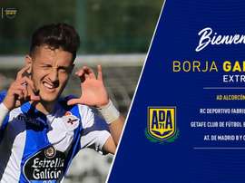 El extremo llega procedente del Fabril. Twitter/AD_Alcorcon