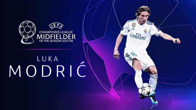 Modric was awarded the UEFA midfielder of the season award. AFP