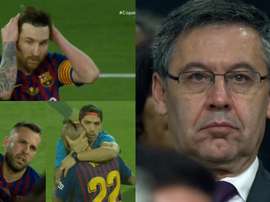 Barcelona faces after the Copa del Rey defeat. Screenshot/TVE