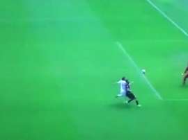 Image du premier but de l'inter Milan face à l'AC Milan. BTSport