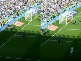 Joaquín quase faz um gol olímpico. Capturas/Movistar