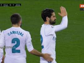 Isco curled home the opener. Screenshot/ESPN
