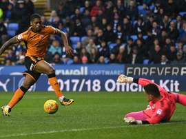 O momento do golo que abriu o ativo no embate entre Reading e 'wolves'. Wolves