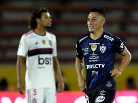 Jacob Murillo marcou o gol do Independiente del Valle contra o Flamengo. Twitter @RecopaConmebol
