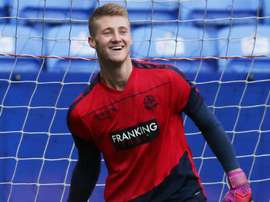 Jake Turner, en un entrenamiento con el Bolton. BWFC
