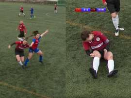 She dislocated her knee. Screenshot/InvernessCaledonianThistle