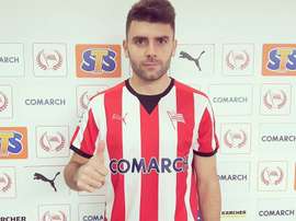 Javi Hernández, en su presentación con el KS Cracovia. KSCracovia