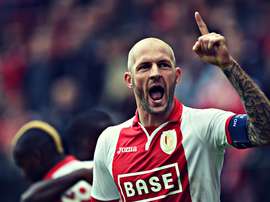 Jelle Van Damme, nuevo jugador del L.A. Galaxy, celebra un gol cuando militaba en el Standard de Lieja. Twitter