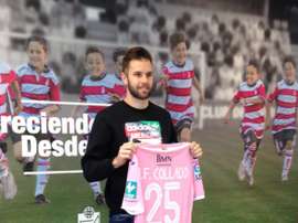 Jesús Fernández posa con la camiseta del Granada. Twitter