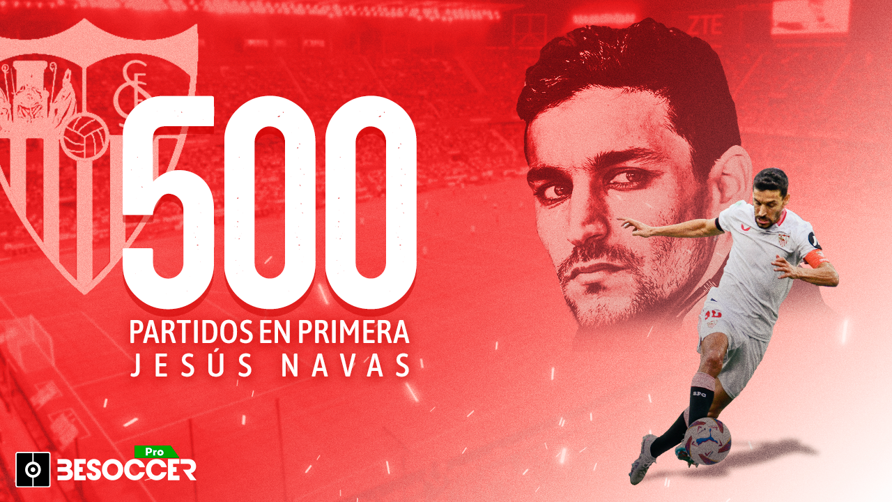 Jesús Navas ya es uno de los 13 jugadores con al menos 500 partidos en Primera