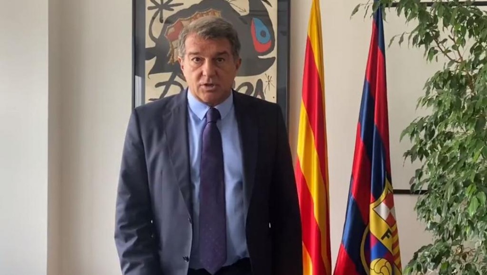 Joan Laporta animó a los 'culés' a asistir al Barça-Bayern. Twitter/JoanLaportaFCB