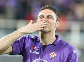 Joaquín, durante un partido con la Fiorentina. Twitter