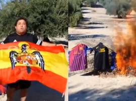O político queimou suas camisas do Barcelona. Capturas/Facebook