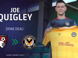 Joe Quigley es el nuevo refuerzo del Newport County. Twitter/NewportCounty