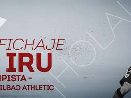 Jon Iru, en su presentación con el Real Murcia. RealMurciaCFSad