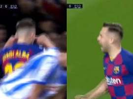 Jordi Alba reclamou das vaias. Capturas/Movistar