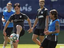 El Málaga vuelve a los entrenamientos colectivos. Twitter/MalagaCF