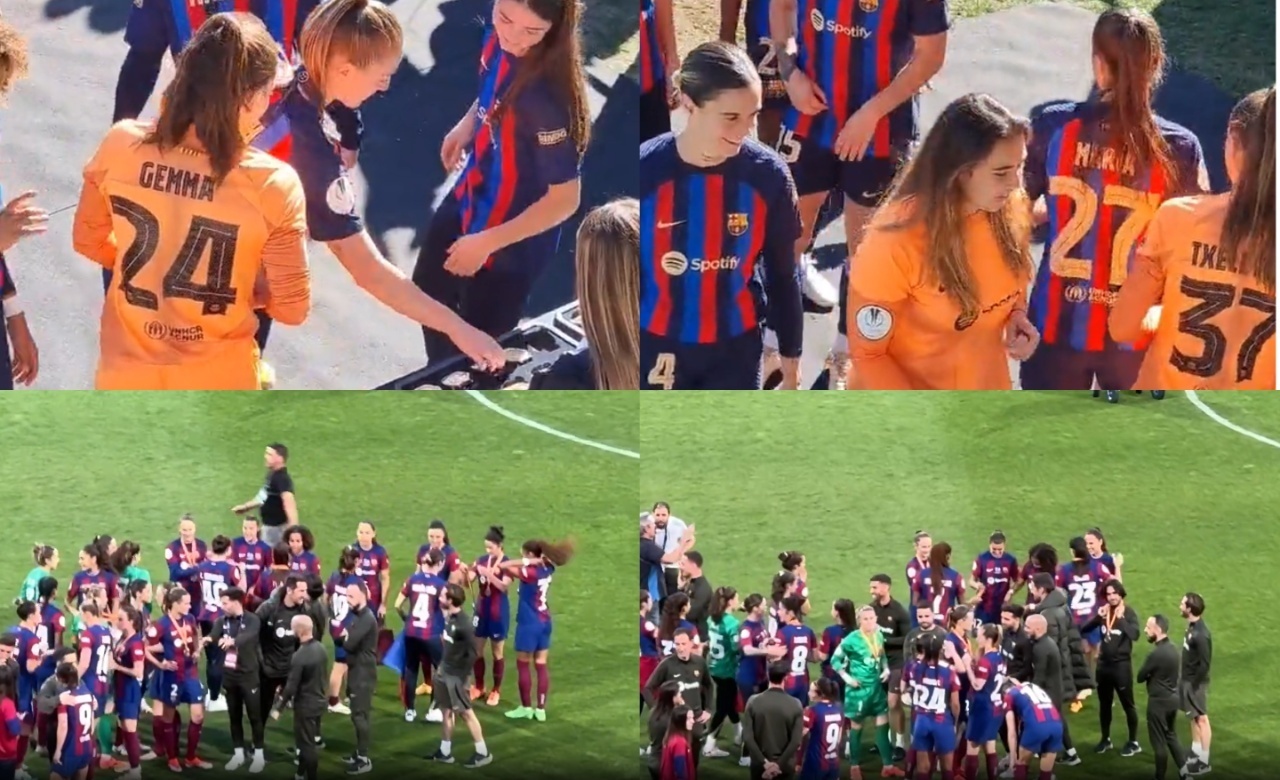 Un año, cinco meses y misma imagen: el Barça femenino recogió sus propias medallas