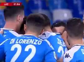 Expulsão faz estreia de Lobotka durar só 23 minutos. Captura/DAZN