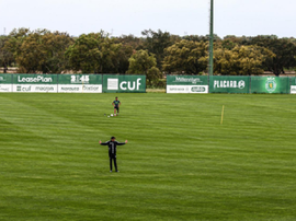 Jogadores do Sporting voltaram a trabalhar no centro de treinamento. Twitter/Sporting_CP