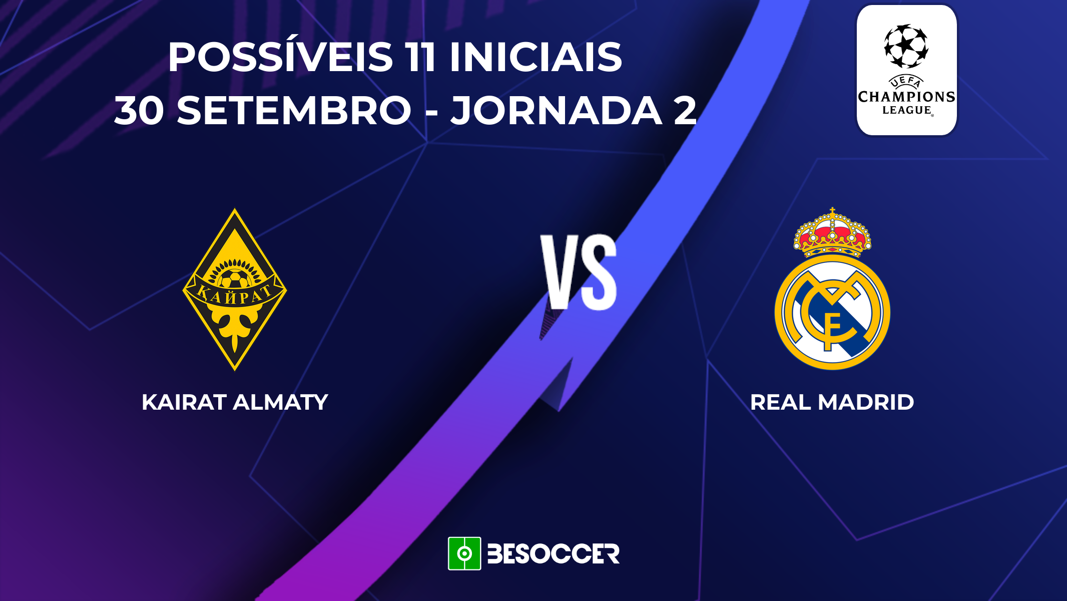 Kairat Almaty - Real Madrid: Veja as prováveis escalações