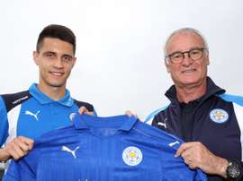 Kapustka with new manager Claudio Ranieri. LCFC