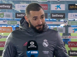 Benzema spoke to the media after the game. Screenshot/MovistarLaLiga
