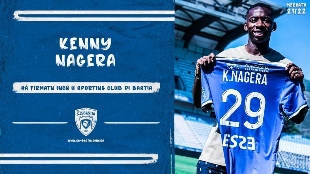 Nagera jogará no Bastia, da Ligue 2. Twitter/SCBastia