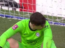 Nouvelle boulette de Kepa. Captura/Twitter/EmiratesFACup