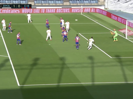 Kroos put RM ahead very early on versus Eibar. Captura/Movistar+
