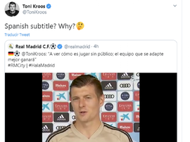 Kroos não gostou de ter sido legendado. Twitter/ToniKroos